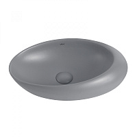 Abber Bequem Раковина накладная овальная 49x31x14h см, цвет: серый матовый AC2107MG