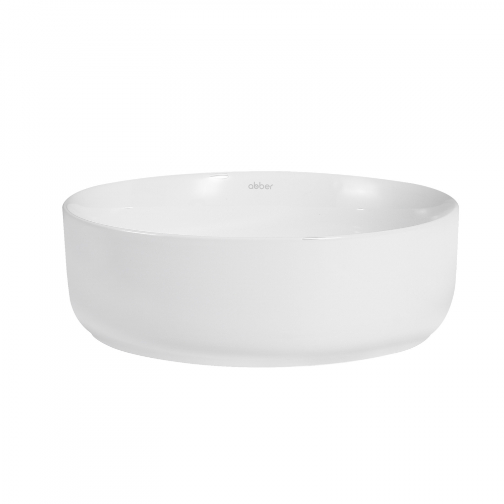 Abber Bequem Раковина накладная круглая 36x36x12h см, цвет: белый AC2108