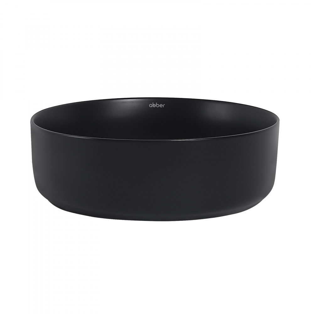 Abber Bequem Раковина накладная круглая 36x36x12h см, цвет: черный матовый AC2108MB