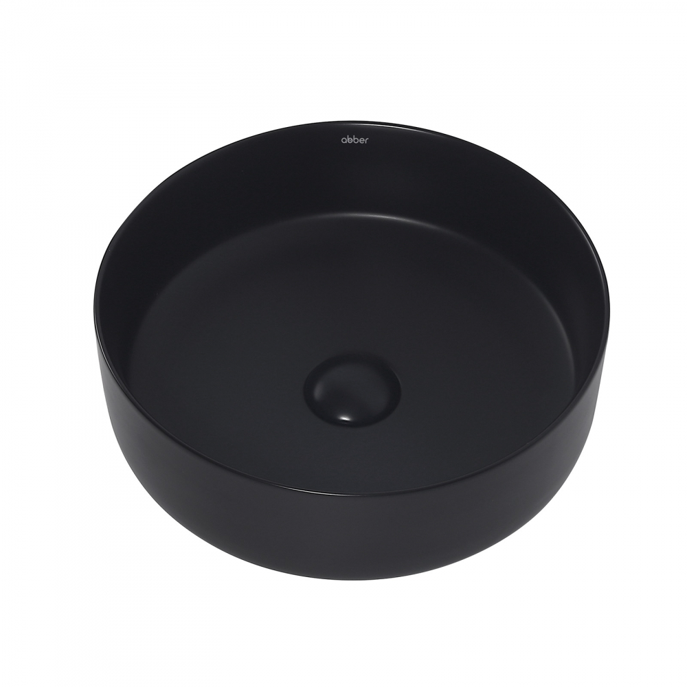 Abber Bequem Раковина накладная круглая 36x36x12h см, цвет: черный матовый AC2108MB