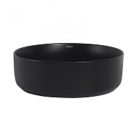 Abber Bequem Раковина накладная круглая 36x36x12h см, цвет: черный матовый AC2108MB