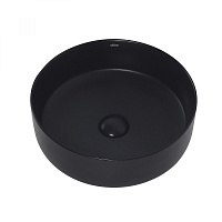 Abber Bequem Раковина накладная круглая 36x36x12h см, цвет: черный матовый AC2108MB
