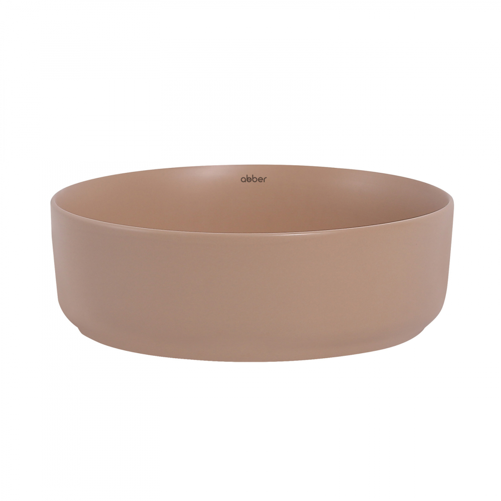 Abber Bequem Раковина накладная круглая 36x36x12h см, цвет: бежевый матовый AC2108MBB