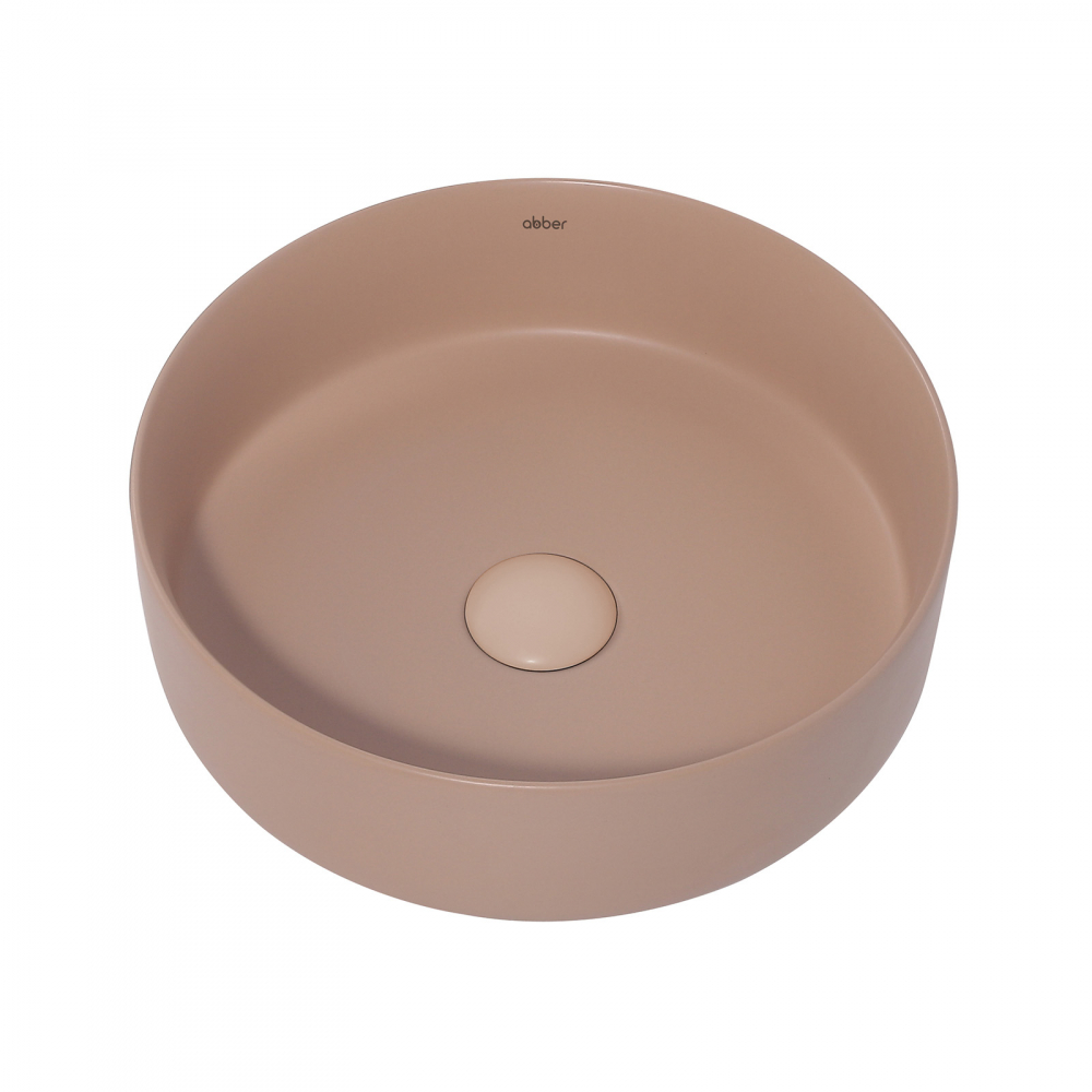 Abber Bequem Раковина накладная круглая 36x36x12h см, цвет: бежевый матовый AC2108MBB
