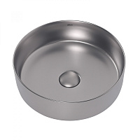 Abber Bequem Раковина накладная круглая 36x36x12h см, цвет: серебро матовое AC2108MS