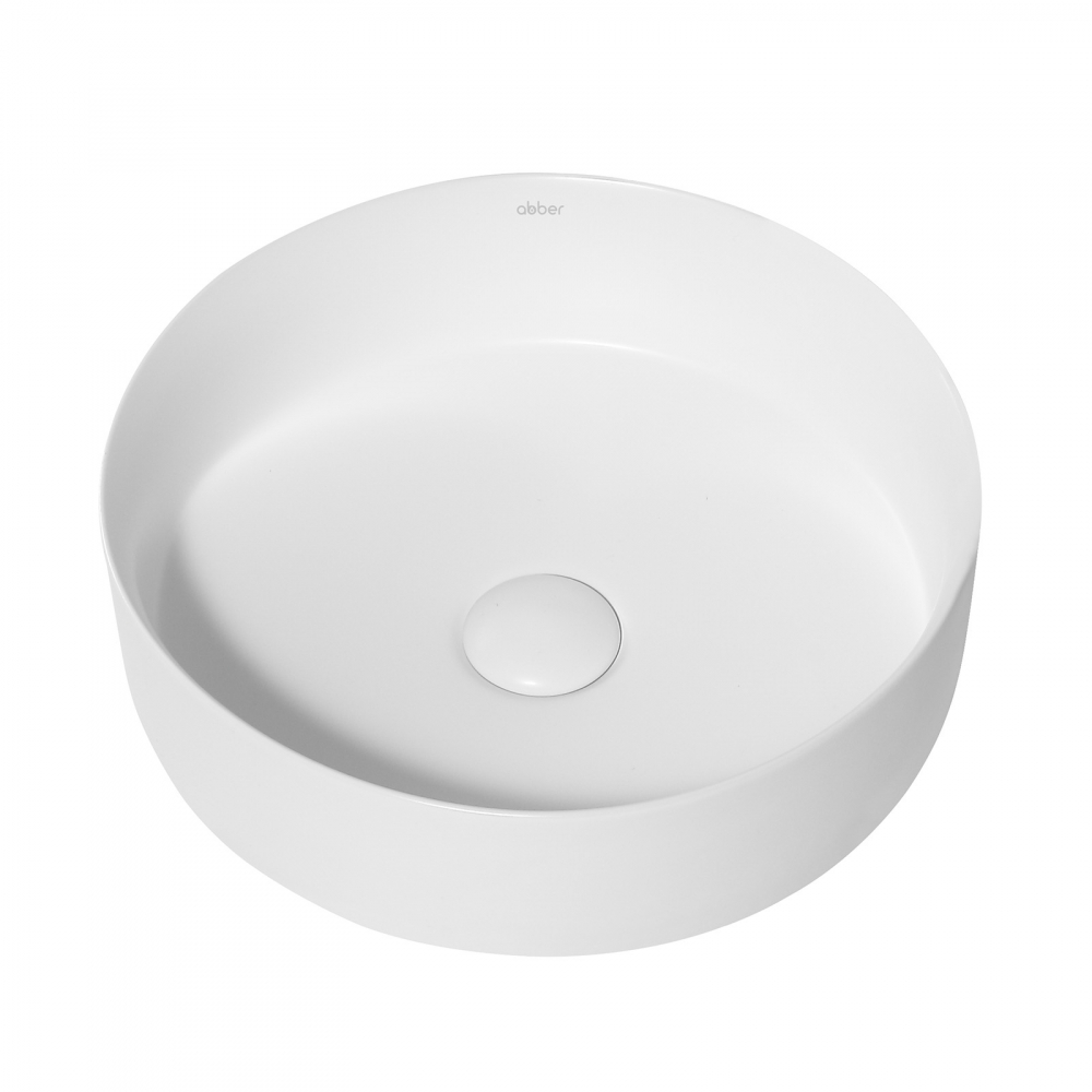Abber Bequem Раковина накладная круглая 36x36x12h см, цвет: белый матовый AC2108MW