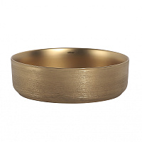 Abber Bequem Раковина накладная круглая 40x40x12h см, цвет: золото матовое AC2109BGM