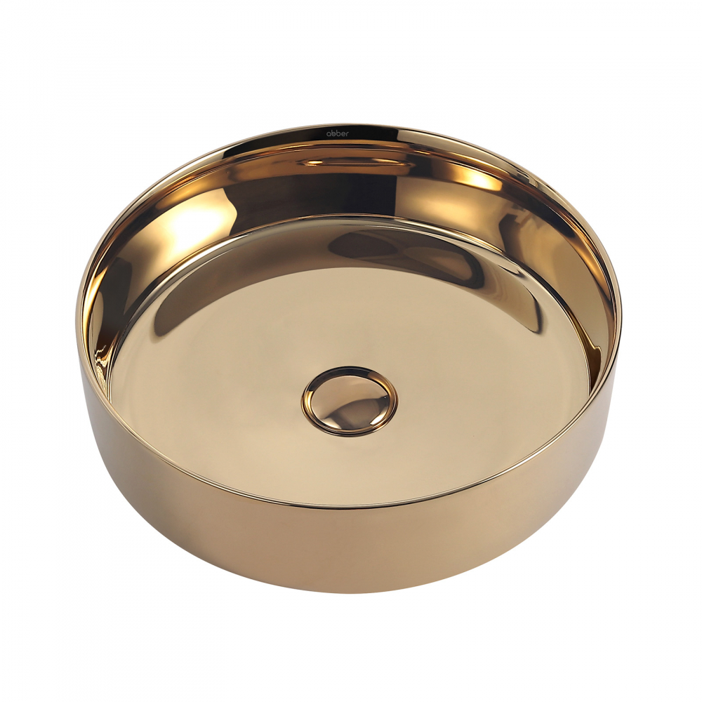 Abber Bequem Раковина накладная круглая 40x40x12h см, цвет: золото AC2109GG