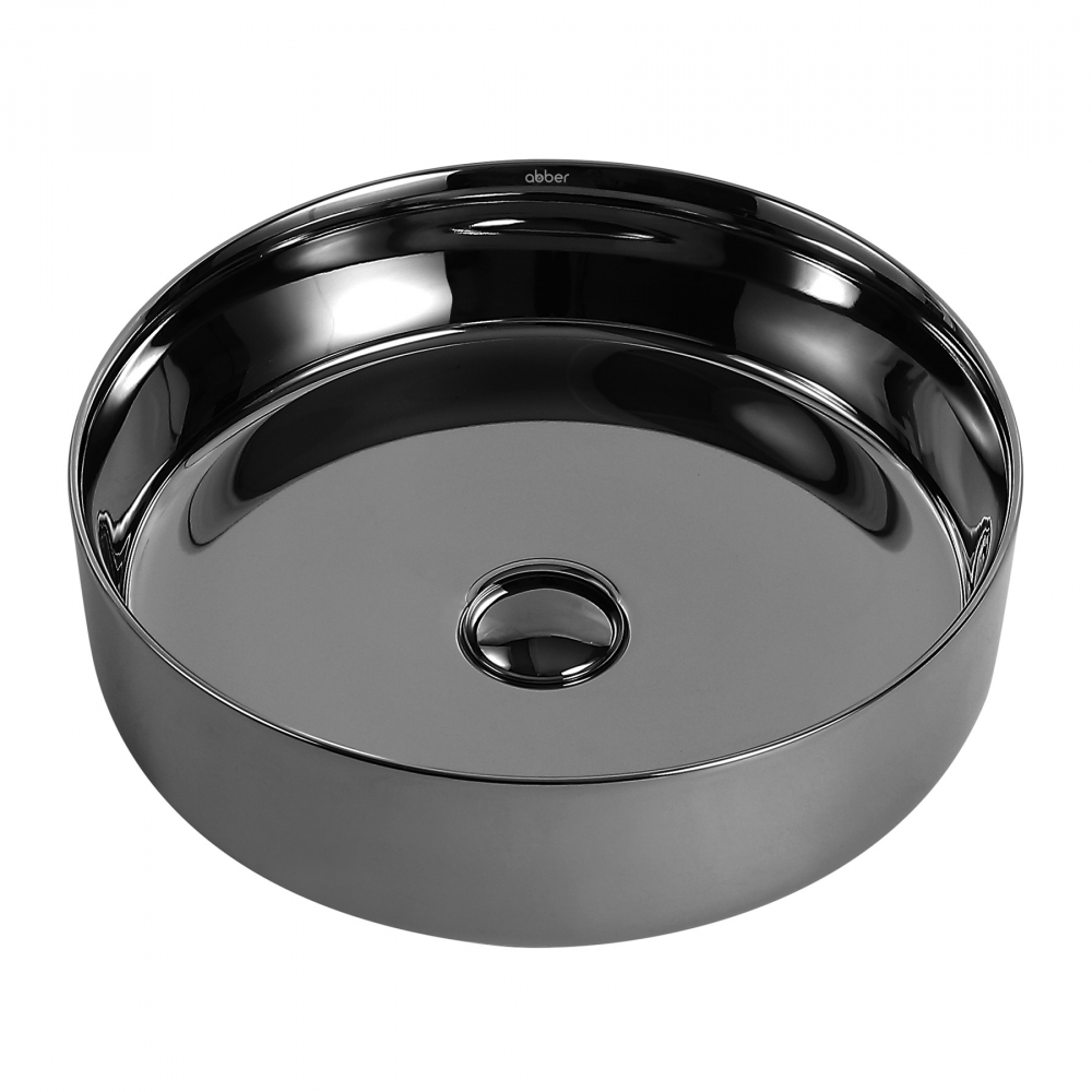 Abber Bequem Раковина накладная круглая 40x40x12h см, цвет: серебро AC2109GS