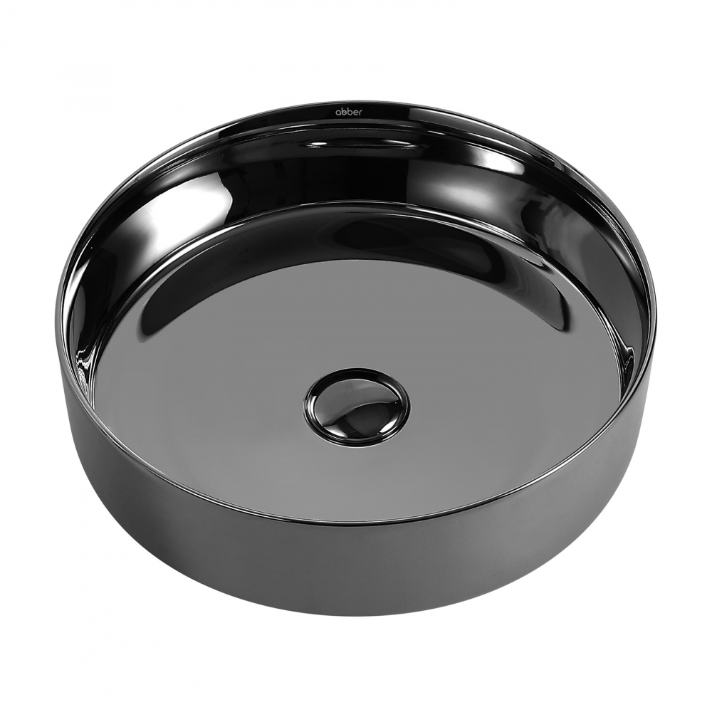 Abber Bequem Раковина накладная круглая 40x40x12h см, цвет: серебро AC2109GS