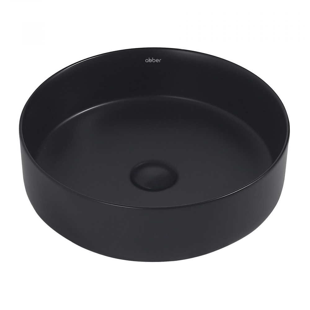 Abber Bequem Раковина накладная круглая 40x40x12h см, цвет: черный матовый AC2109MB