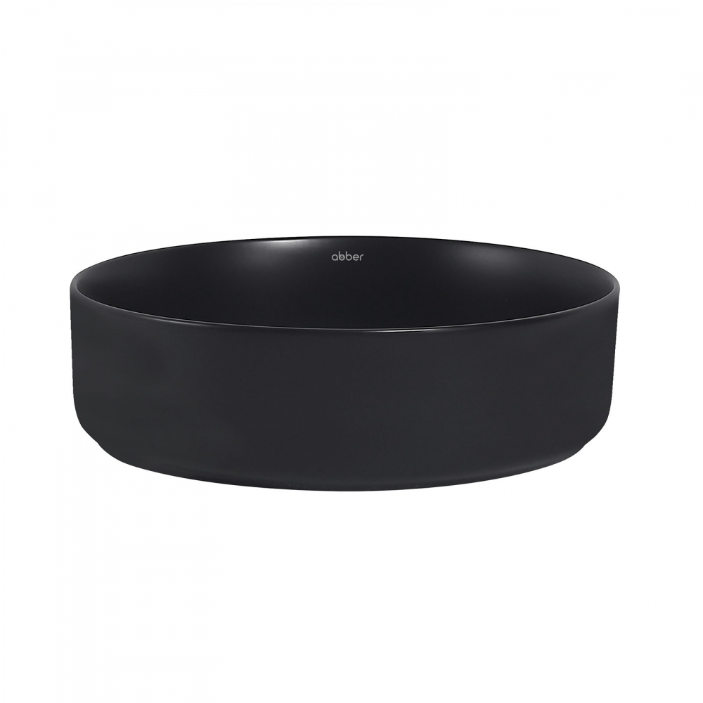 Abber Bequem Раковина накладная круглая 40x40x12h см, цвет: черный матовый AC2109MB