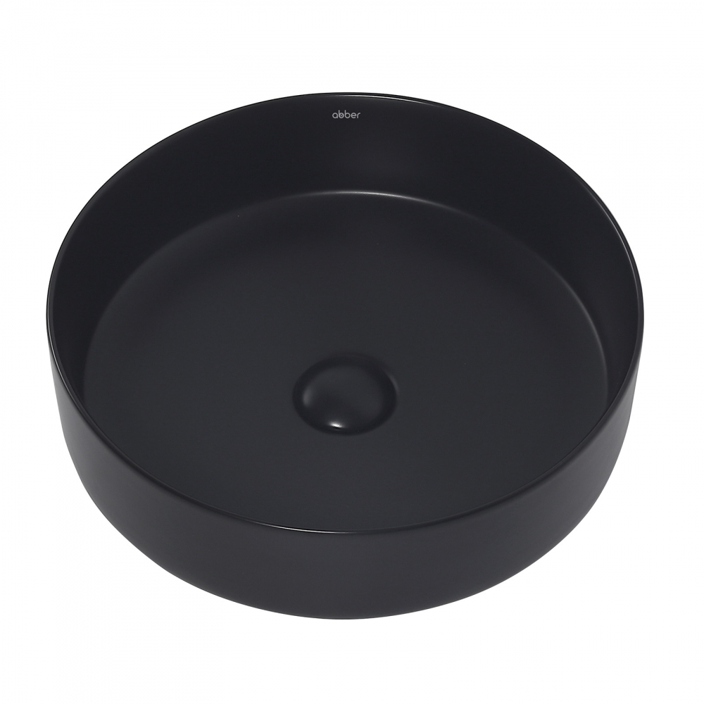 Abber Bequem Раковина накладная круглая 40x40x12h см, цвет: черный матовый AC2109MB