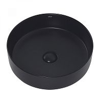 Abber Bequem Раковина накладная круглая 40x40x12h см, цвет: черный матовый AC2109MB