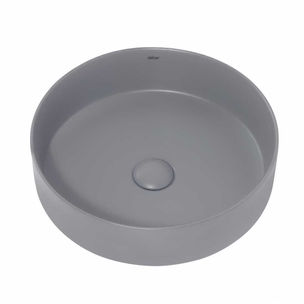 Abber Bequem Раковина накладная круглая 40x40x12h см, цвет: серый матовый AC2109MG