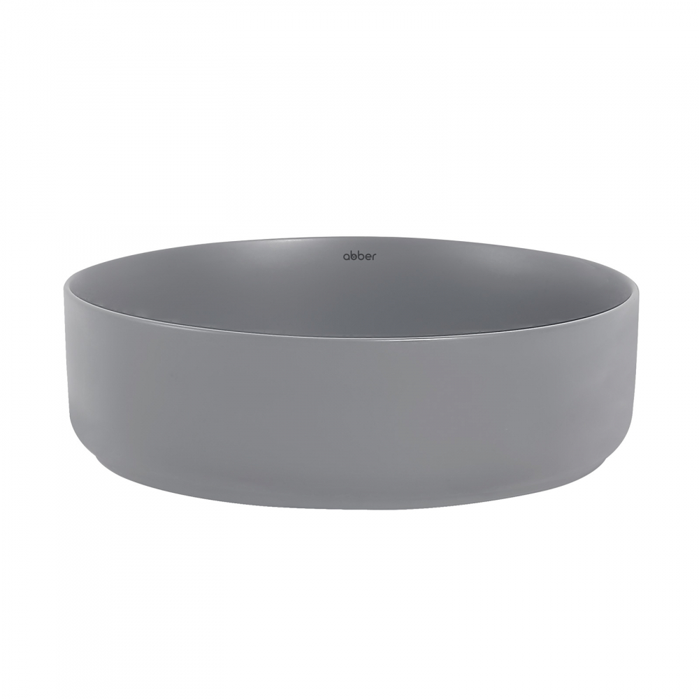 Abber Bequem Раковина накладная круглая 40x40x12h см, цвет: серый матовый AC2109MG