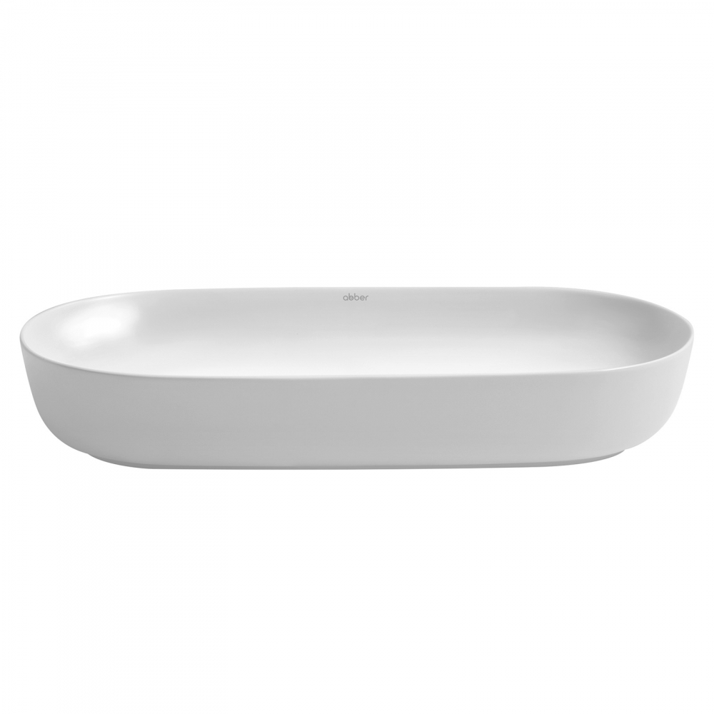 Abber Bequem Раковина накладная овальная 80x40x13,5h см, цвет: белый AC2110