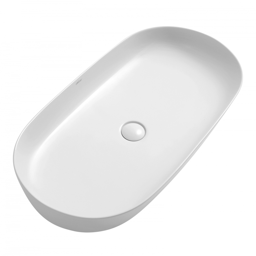 Abber Bequem Раковина накладная овальная 80x40x13,5h см, цвет: белый AC2110