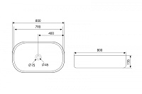 Abber Bequem Раковина накладная овальная 80x40x13,5h см, цвет: белый AC2110