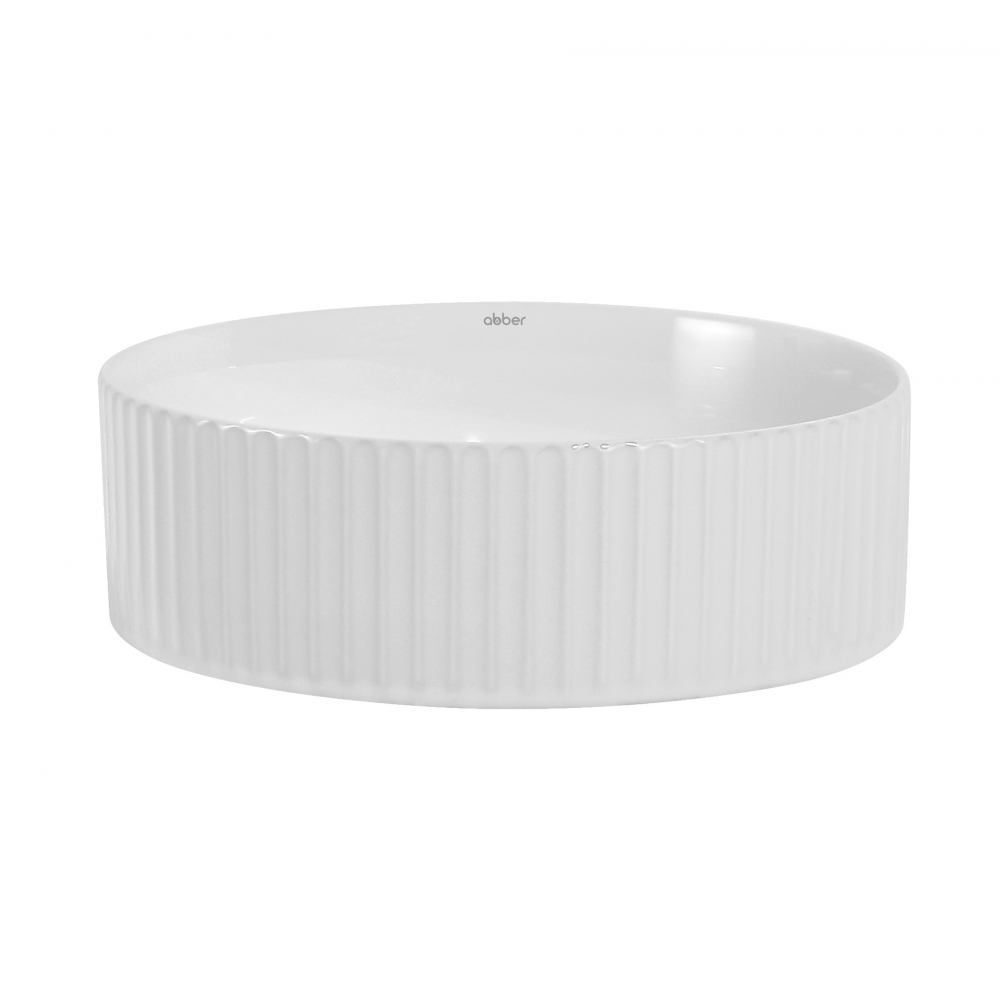 Abber Bequem Раковина накладная круглая 36x36x11,5h см, цвет: белый AC2111