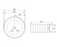 Abber Bequem Раковина накладная круглая 36x36x11,5h см, цвет: белый AC2111