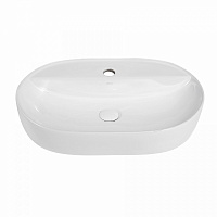 Abber Bequem Раковина накладная овальная 61x40,5x12h см, цвет: белый AC2113