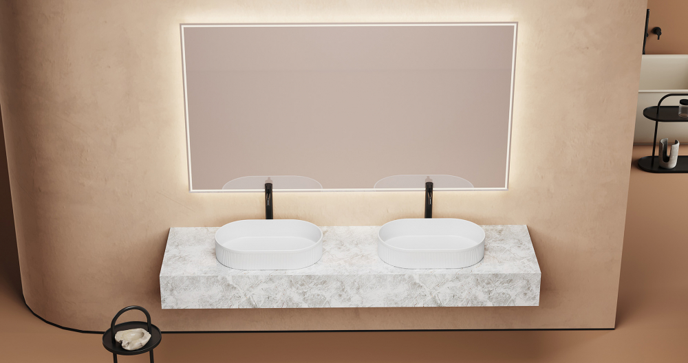 Abber Bequem Раковина накладная овальная 57,5x36x12h см, цвет: белый AC2116