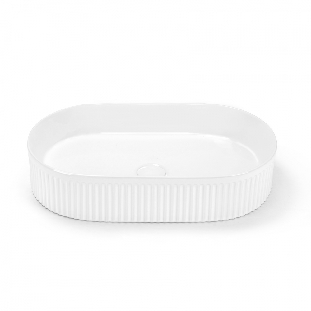 Abber Bequem Раковина накладная овальная 57,5x36x12h см, цвет: белый AC2116