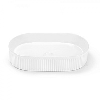 Abber Bequem Раковина накладная овальная 57,5x36x12h см, цвет: белый AC2116