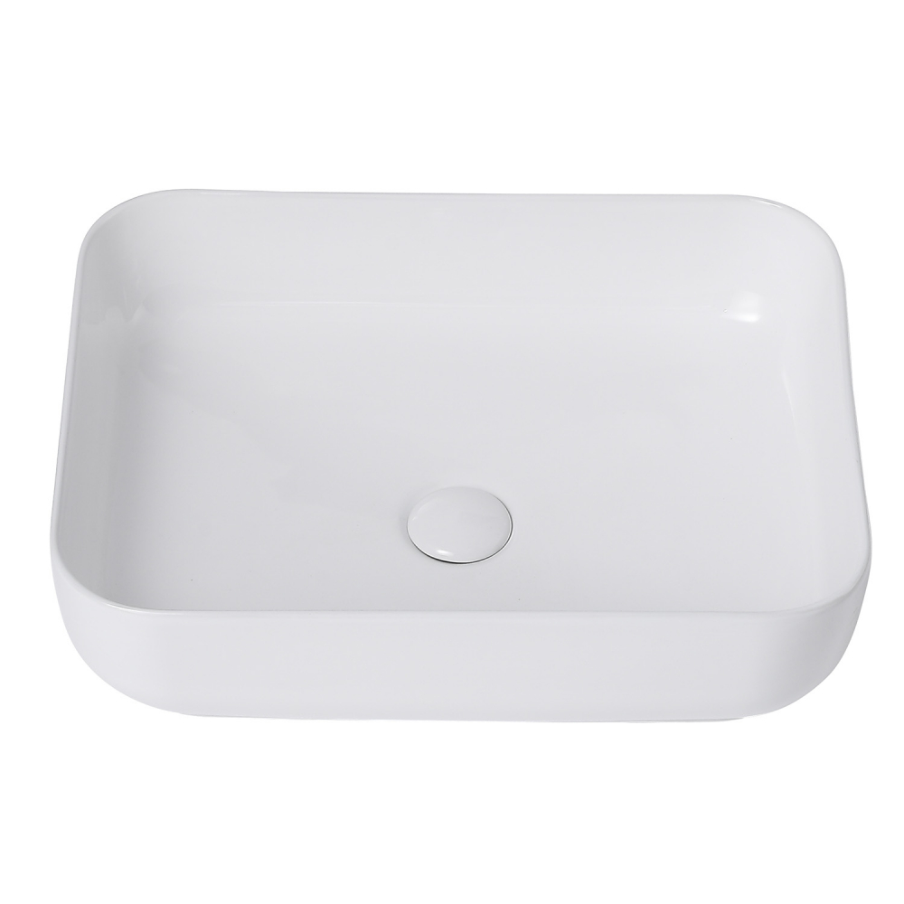 Abber Rechteck Раковина накладная прямоугольная 50x39x14h см, цвет: белый AC2202