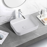 Abber Rechteck Раковина накладная прямоугольная 50x39x14h см, цвет: белый AC2202