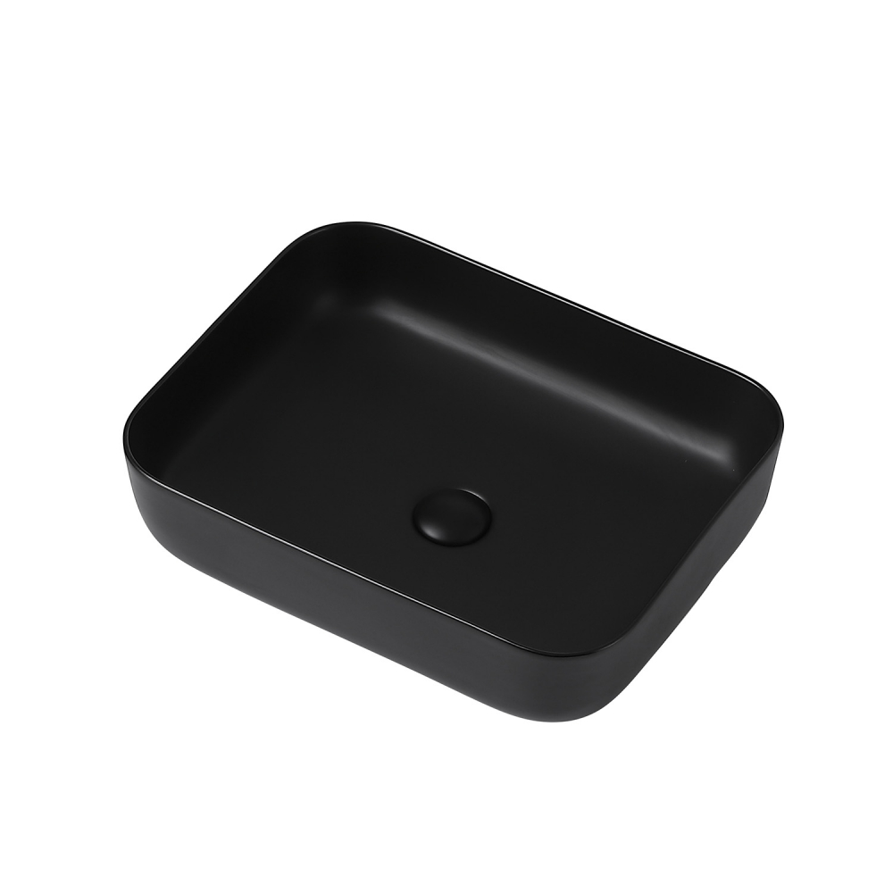 Abber Rechteck Раковина накладная прямоугольная 50x39x14h см, цвет: черный матовый AC2202MB