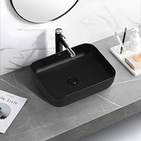 Abber Rechteck Раковина накладная прямоугольная 50x39x14h см, цвет: черный матовый AC2202MB