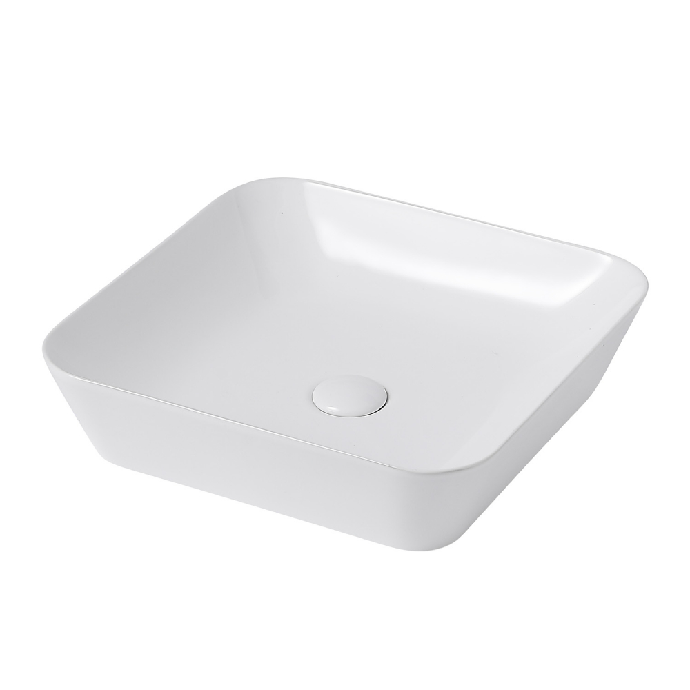 Abber Rechteck Раковина накладная квадратная 43x43x11h см, цвет: белый AC2205