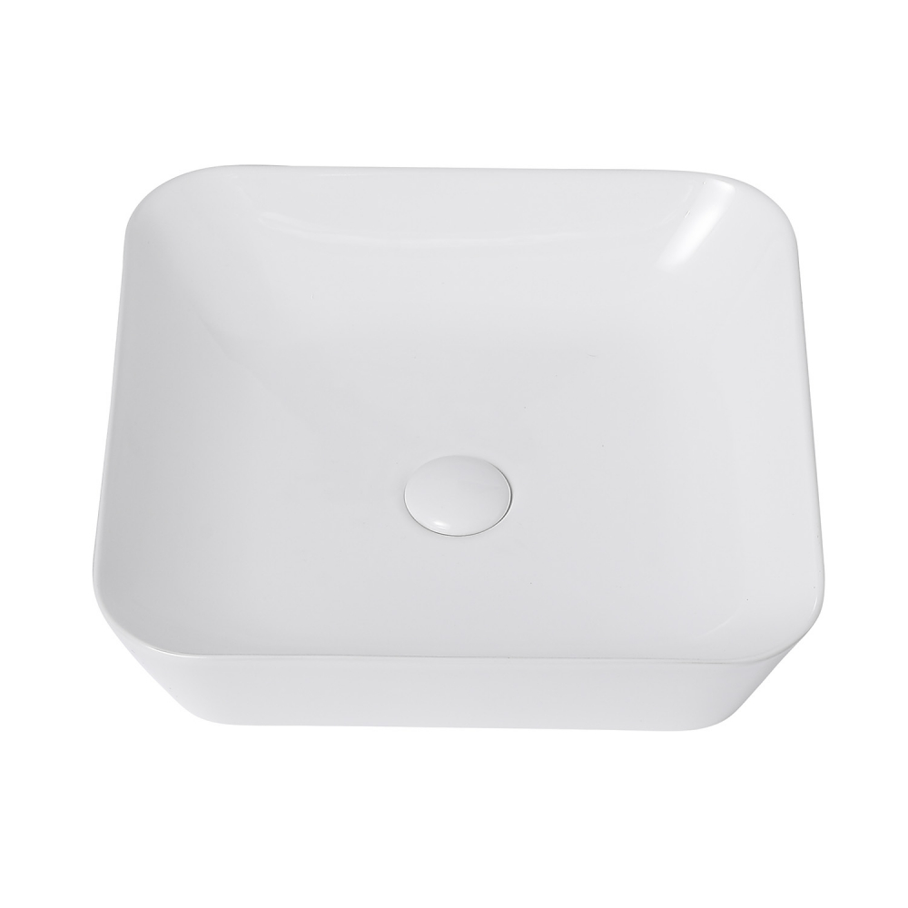 Abber Rechteck Раковина накладная квадратная 43x43x11h см, цвет: белый AC2205