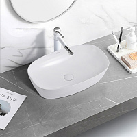 Abber Rechteck Раковина накладная прямоугольная 60,5x39x14h см, цвет: белый AC2206