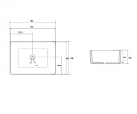 Abber Rechteck Раковина накладная прямоугольная 40,5x30x13h см, цвет: белый AC2213