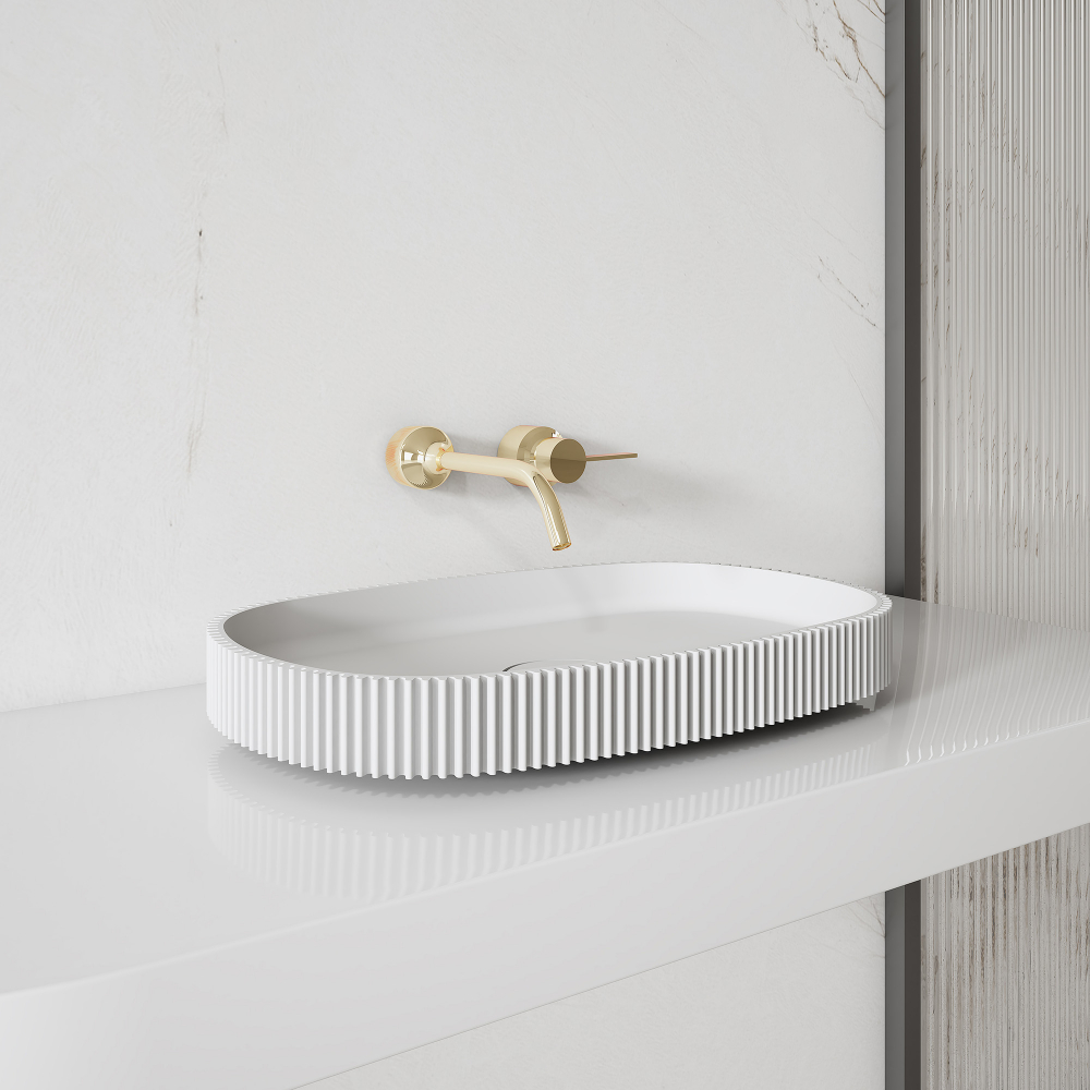 Abber Stein Раковина накладная овальная 55x36x6h см, цвет: белый матовый AS2601