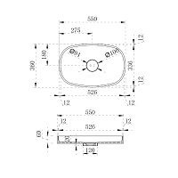 Abber Stein Раковина накладная овальная 55x36x6h см, цвет: белый матовый AS2601