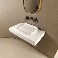 Abber Stein Раковина накладная прямоугольная 50x35x6h см, цвет: белый матовый AS2602