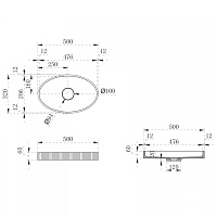 Abber Stein Раковина накладная овальная 50x32x6h см, цвет: фиолетовый AS2603Violett