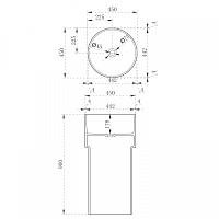 Abber Kristall Раковина отдельностоящая прозрачная круглая 45x45x90h см, цвет: белый/бирюзовый AT2701White-Aquamarin