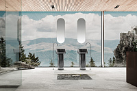 Abber Kristall Раковина отдельностоящая прозрачная круглая 45x45x90h см, цвет: черный AT2702Onyx