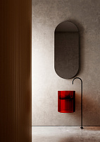 Abber Kristall Раковина подвесная прозрачная круглая 42x42x50h см, цвет: красный AT2704Rubin