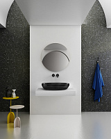 Abber Kristall Раковина накладная прозрачная овальная 60x40x13h см, цвет: черный AT2801Onyx