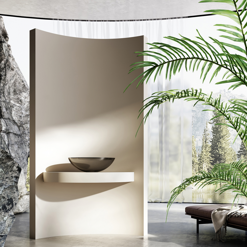 Abber Kristall Раковина накладная прозрачная овальная 50x35x15h см, цвет: черный AT2802Onyx