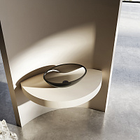 Abber Kristall Раковина накладная прозрачная овальная 50x35x15h см, цвет: черный AT2802Onyx