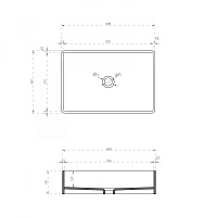 Abber Kristall Раковина накладная прозрачная прямоугольная 60x40x15h см, цвет: черный AT2803Onyx