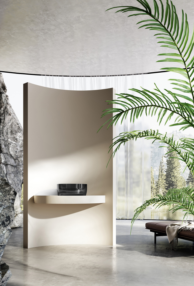 Abber Kristall Раковина накладная прозрачная круглая 40x40x15h см, цвет: черный AT2804Onyx