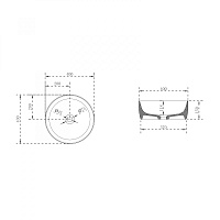 Abber Kristall Раковина накладная прозрачная круглая 40x40x15h см, цвет: черный AT2804Onyx